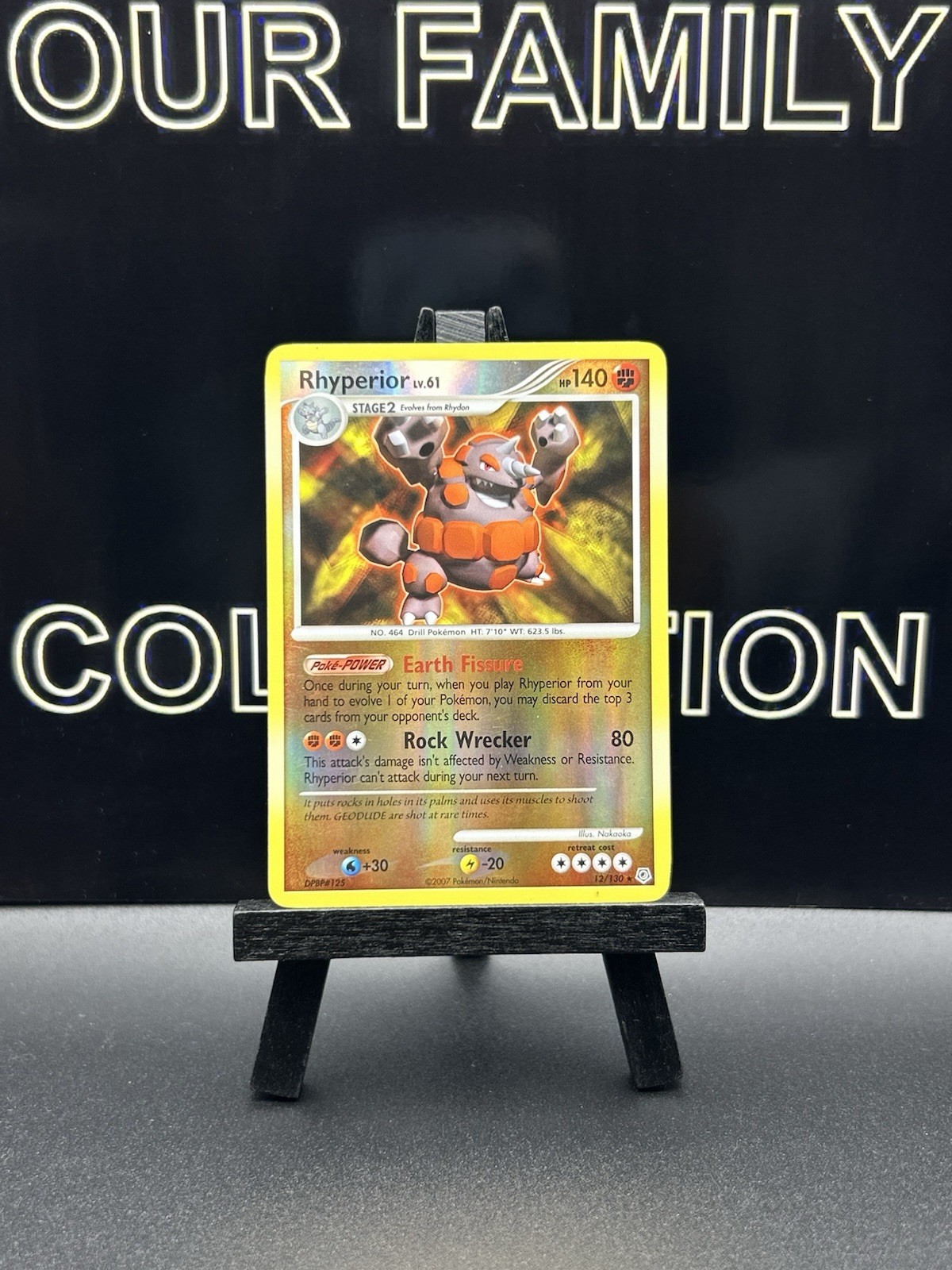 Pokemon TCG Rhyperior LV.61 12/130 Diamond & Pearl Reverse Holo Rare LP