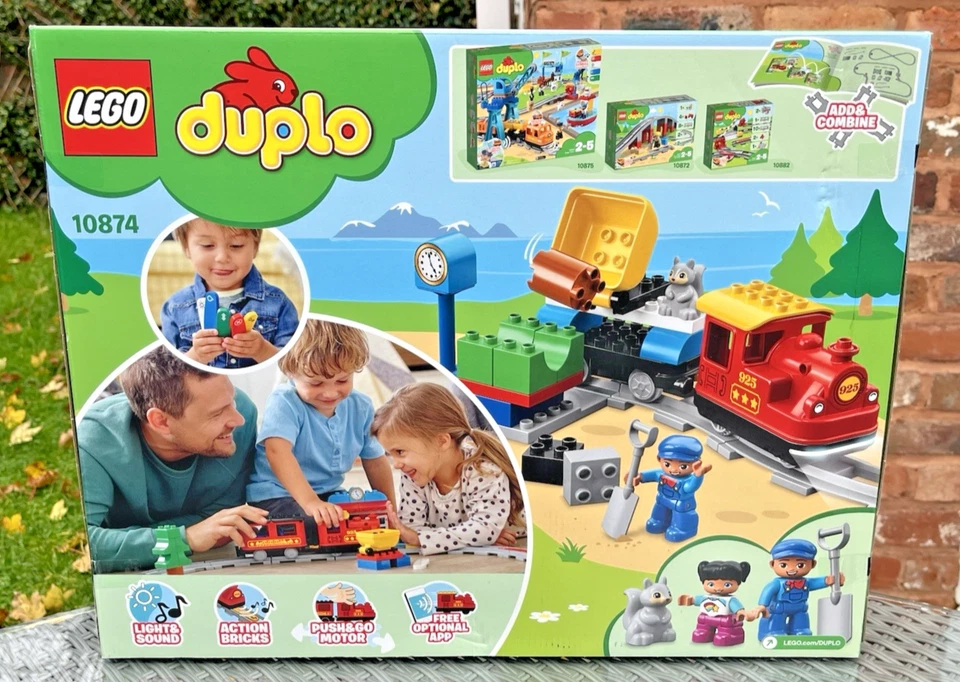 LEGO 10874 DUPLO STEAM TRAIN PUSH & GO LOCOMOTIVE RETIRED SET *FACTORY SEALED* - Image 3 of 3