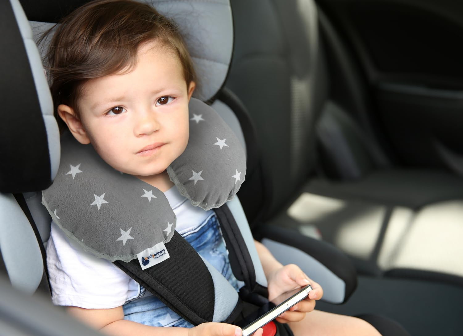 Cuscini Da Viaggio Bambini Cuscino per Collo Seggiolino Auto - 100% Cotone Minky foto 5