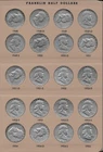 Dansco Franklin Silver Half Dollar Complete Set 1948 - 1963 - 35 Coins in Album