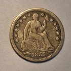 Nicer "very good++" Low Mintage 1855 with arrows Liberty Seated Half Dime