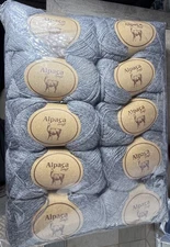 Alpaca Yarn From Peru Gray 10 Skeins