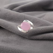 Valentines Sale Oval Rose Chalcedony Band Daughter Boho Ring Jewelry 925 Silver