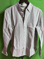 J Crew Slim Untucked Broken-in Organic Cotton Oxford Striped Shirt Mens M NEW