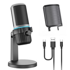 CMOCIIY USB Condenser Gaming Microphone, PC Microphone for Compact, Black 2