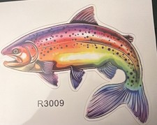 RAINBOW TROUT HI-DEFINITION STICKER  DECAL TACKLE BOX LAPTOP FLY FISHING 20 X 17
