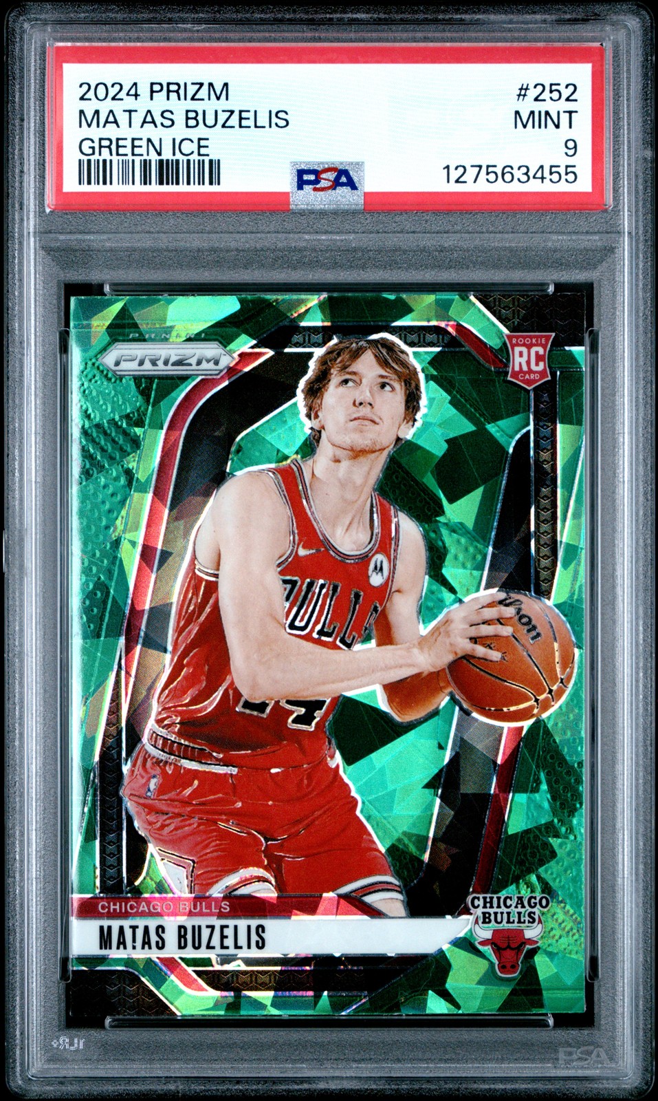 2024 PANINI PRIZM GREEN ICE #252 MATAS BUZELIS PSA 9
