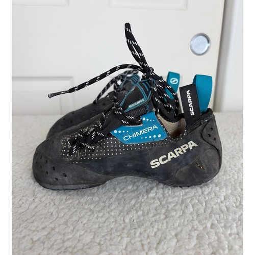 Scarpa Chimera Climbing Shoe Size 41 Mens 8 Womens 9 Lace Up Black
