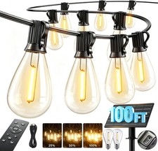100FT Solar String Lights Outdoor Waterproof, 35 1 LED Solar Powered Lights with
