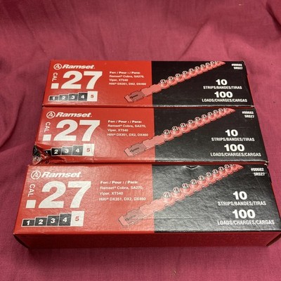 (3) Ramset Red Head 5RS27 Red Powder Level 5 Strip .27 cal. 30 Strips 300 Loads