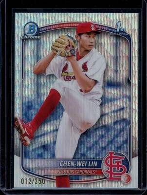 2025 1st Bowman Chrome ~ Chen-Wei Lin ~ Silver Wave Refractor /350 ~ #BCP-141