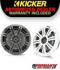 Kicker 45KM654 6.5" Coaxial Marine Speakers 195W - Charcoal/White
