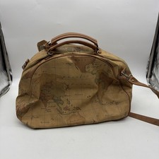 Vintage 90’s GITANO World Atlas Map Print Weekend Travel Duffel Carry On Bag 19”