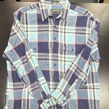 Vintage 90s Sutter Creek Levi Strauss Men's XL Blue Plaid Flannel Long Sleeve
