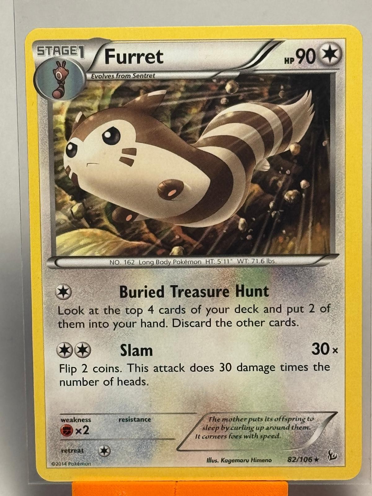 Furret 82/106 Rare Flashfire Pokemon Lightly Played