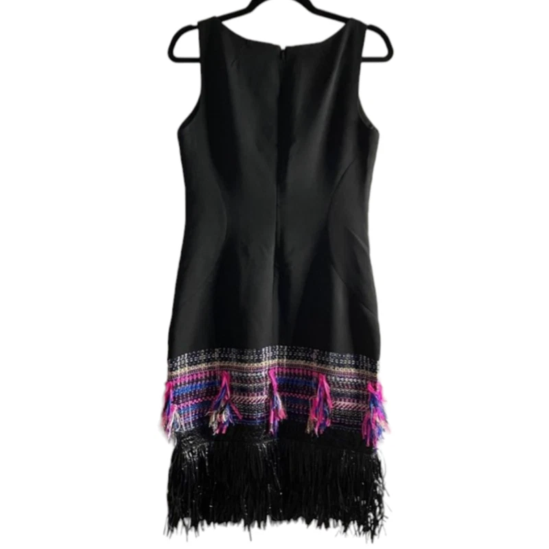 Vestido MILLY Negro Multicolor-Couture Tweed Flecos. Talla 4, Nuevo con etiquetas Foto 3 de 4