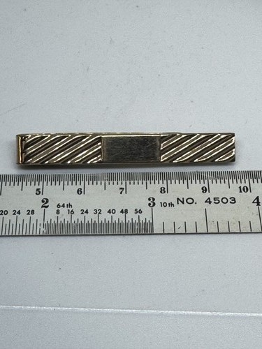 Swank Vintage Cravate Barre Or Ton 2.75 Inch Diagonale Rayé Motif - Photo 2 sur 8