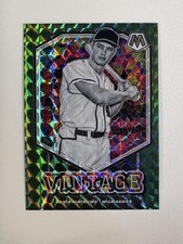 2021 Panini Mosaic #V4 Eddie Mathews Vintage Green Milwaukee Braves