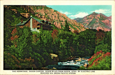 Ogden Canyon Utah Union Pacific Railroad Postcard 1920s Direct To Yellowstone