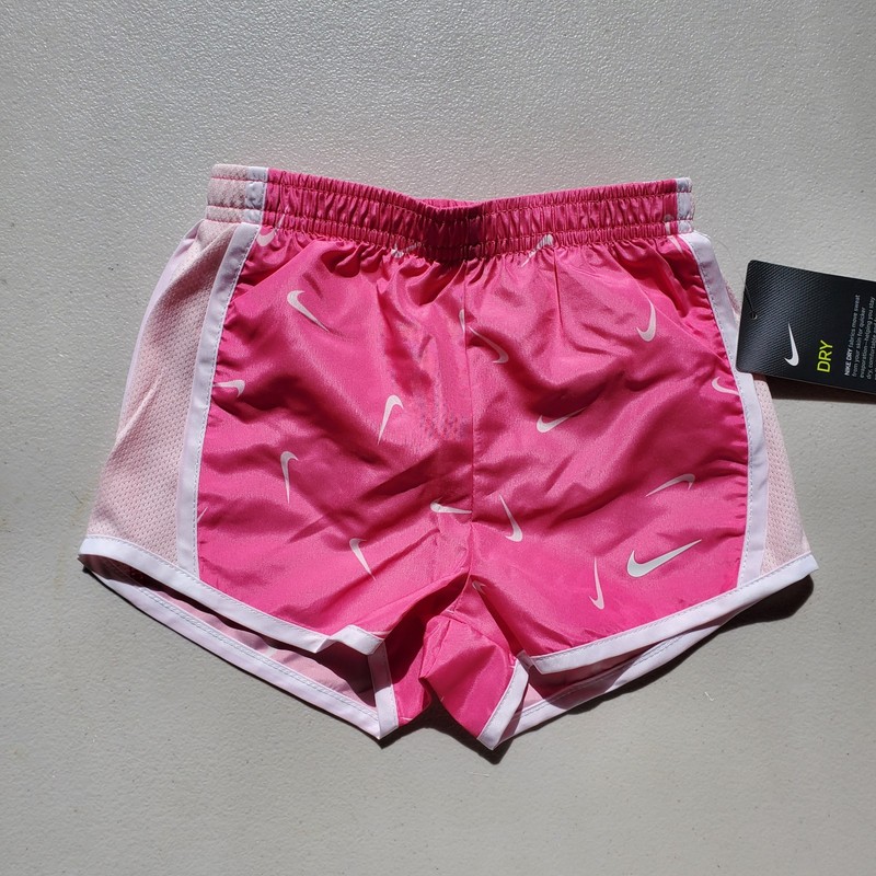 Nike Girls Size 4T Pink Swoosh Shorts - Dri-fit Lined Running Shorts Brand NEW
