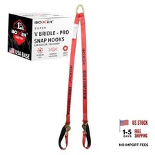 Pro Tow Straps V Bridle 2 Inch X 6 Feet With Snap Hooks Recovery V Red Pro