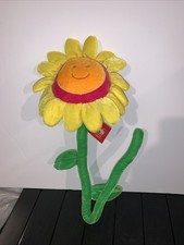 Russ Berrie Plush Smiley Face Daisy 24" Flower Posable Bendable NWT Old Stock