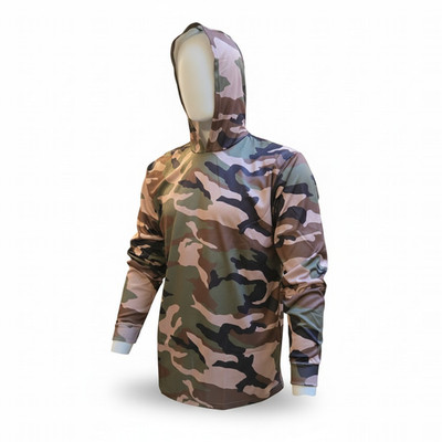 Long Sleeve Safety Shirt With Hoodie, Polyester Birdeye mesh fabric