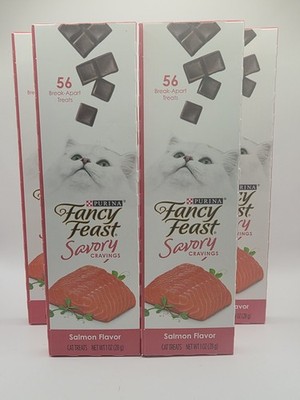 FANCY FEAST Salmon SAVORY CRAVINGS Treats 4 Packs of 56 Snacks PURINA EXP08/2026