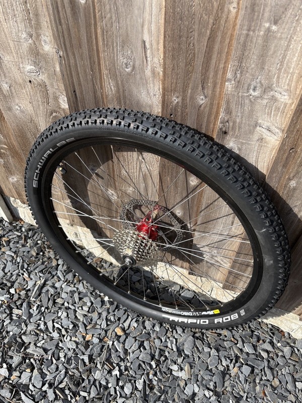 Hope Pro 2 Rear Wheel, Red Hub Fully Serviced And New Tyre And Cassette