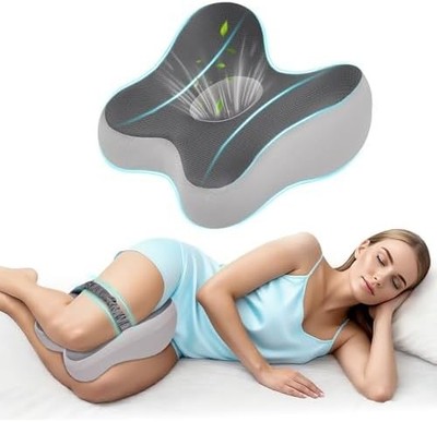Knee Pillow for Side Sleepers Memory Foam Sciatica Pain Relief Leg Pillow, Remov