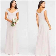 NWT Show Me Your MuMu Pink Zurich Knot Gown Vintage Rose Stretch Crepe Size M