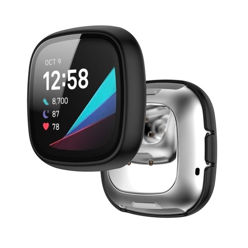 360 Full Cover For Fitbit Versa 3 Sense Matte PC Bumper Case With Tempered Glass - 第 20/20 張圖片