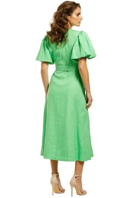 nicholas green dress Girl's St. Nicholas Smocked Bishop Dress in Green size 12M main image 1