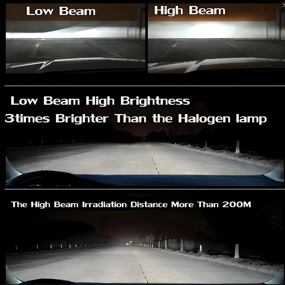 For Dodge Intrepid Sedan 4-Door 2001 2002 2003 2004 LED Headlight High Low Bulbs - Image 4 of 4