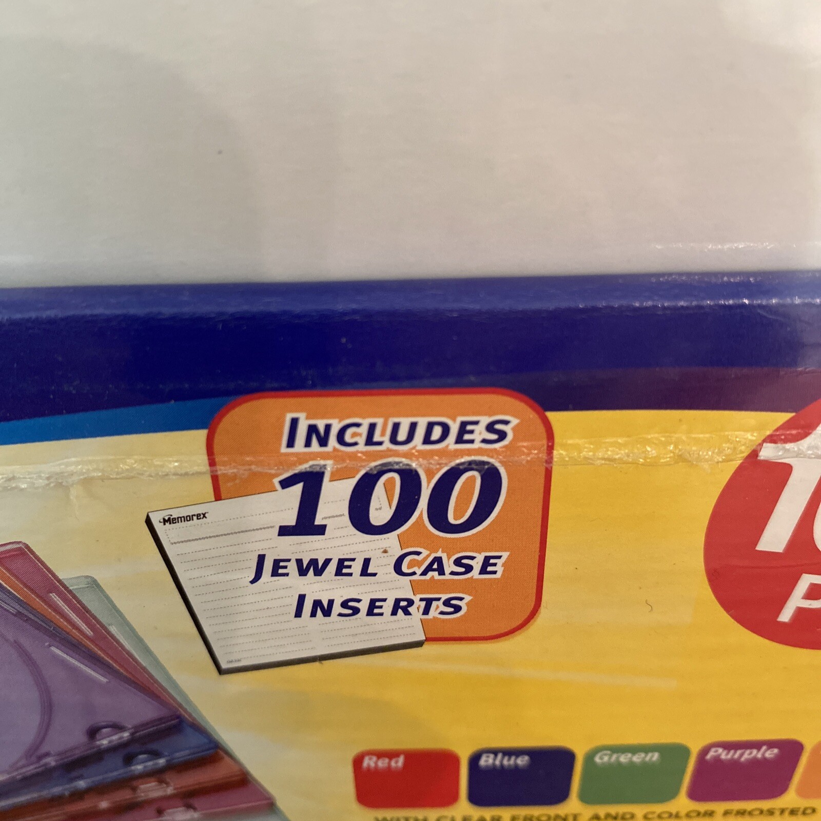 Memorex 100 Pack Multi Color CD Slim Jewel Cases with Inserts Factory