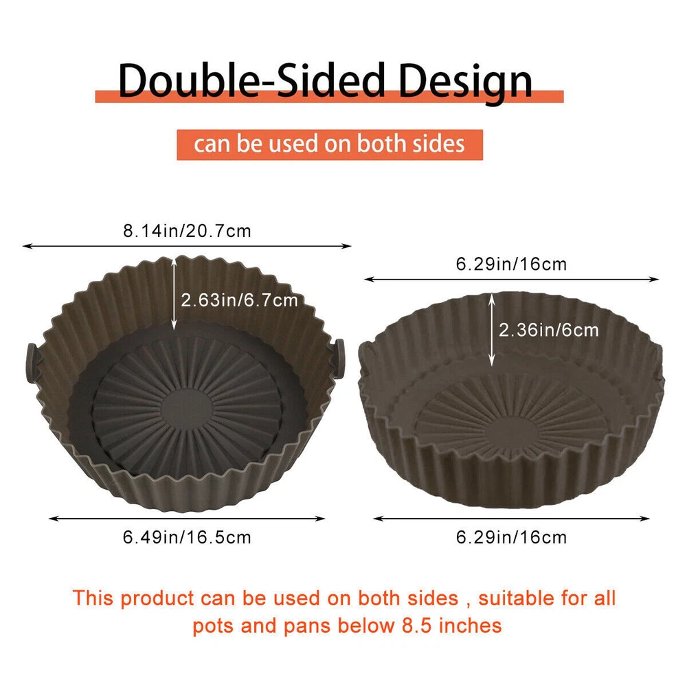 Air fryer Silicone Pot Non-Stick Pan Reusable Oven Lining Baking Basket w/Handle