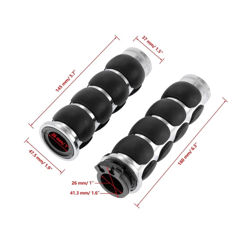 Par de empuñaduras de manillar de 1" para Yamaha Virago XV 250 500 535 700 750 920 1100 Foto 3 de 4