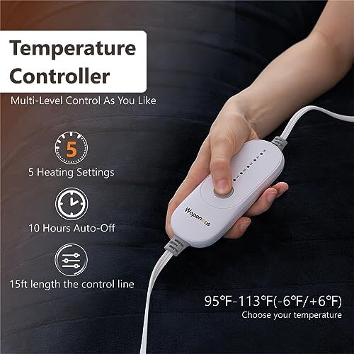 Heated Blanket Electric Blanket 72x 84 Full Size with 5 Heating Levels