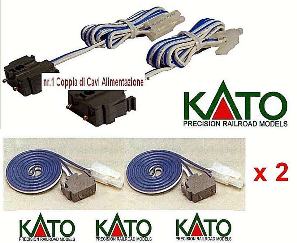 KATO 24-828 N.2 Câbles Alimentation pour Rails A Viaduc Soulevées Et Échelle-n - Photo 1/1