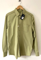 John Lewis Guise Lime Green Long Sleeve Regular Fit Cotton Twill Shirt Size L.