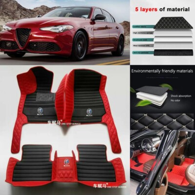 Für Alfa Romeo Giulia Stelvio 2017-2024 Wasserdichte Auto Fußmatten Custom Liner