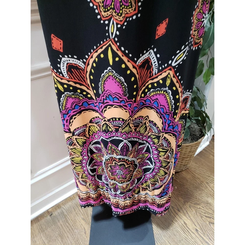 Maxi Vestido Para Mujer AB Studio Multicolor Poliéster Cuello Redondo Sin Mangas L Foto 4 de 4