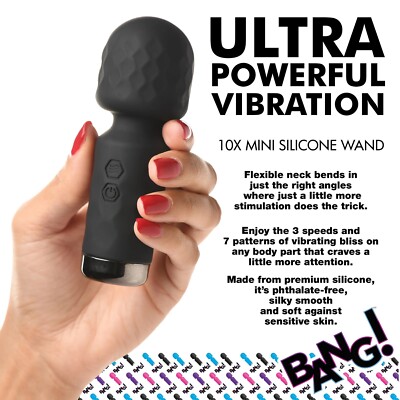 Bang! 10X Mini Silicone Wand Black - Discreet Clitoral Vibrator Vibe | eBay
