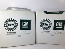 Vintage GM- UAW Bleacher/ Stadium Seat Cushions Set Of 2 White/ FREE SHIPPING