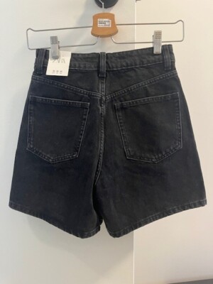 NWT)Zara high rise black denim shorts 5252/003 | eBay