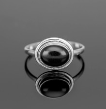 Natural Black Onyx Ring 925 Sterling Silver Handmade Ring Gift For Women  Girls