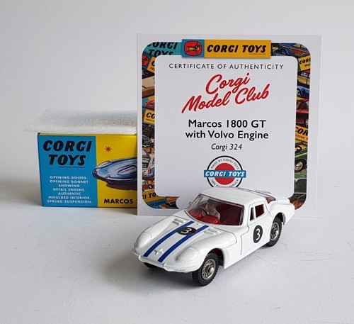 Corgi Model Club No. 324, Marcos 1800 GT, Racing Number 3, Superb Mint Condition