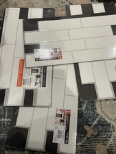 4X 2 Pack Smart Tiles Oslo White Vinyl Peel and Stick Tile SM1135G-02-QG