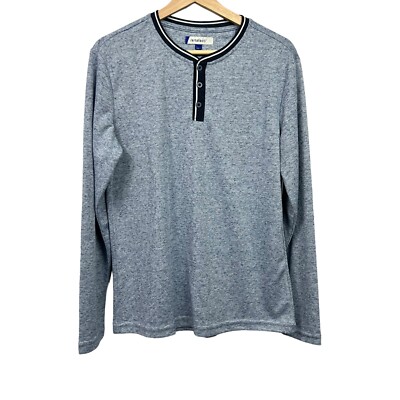Artefact Blue Henley Men's Size Small Long Sleeve Textured NWOT