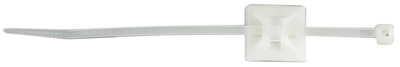 100 x weiße selbstklebende Kabelbinder Basis 7x28x28mm Binder bis 5mm Breite F054BA